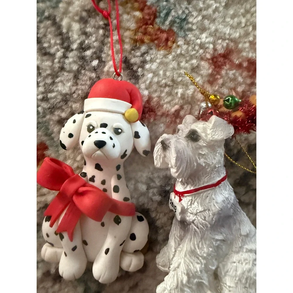 Home Interiors & Gifts Dog Christmas Ornaments Dalmatian Schnauzer Dachshund 3pc
